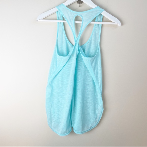 Lilly Pulitzer Luxletic KAI Tank Top Cross Strap Mint Green/Blue XS - Picture 6 of 11